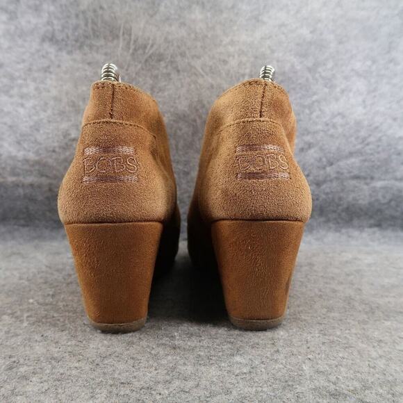 Skechers Shoes Womens 6.5 Bob Bootie Wedge Desert Leather Lace Up Comfort Brown - Picture 4 of 15